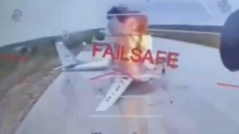 Ukraine Destroys 40 Russian Warplanes in Operation Spider’s Web Drone footage of Ukrainian attack destroying Russian warplanes